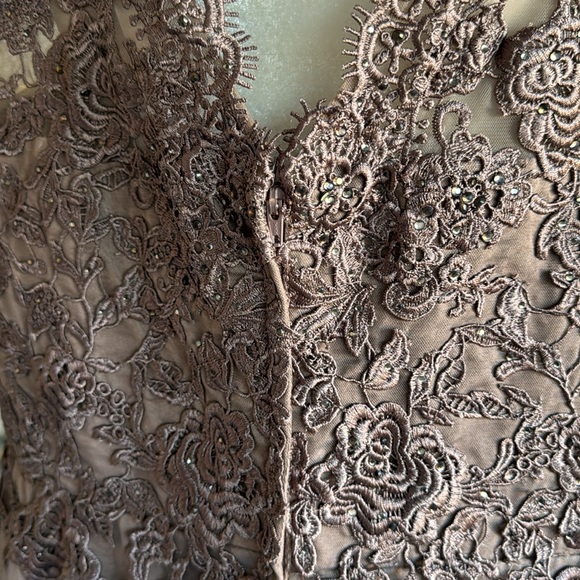 La Femme Embellished Tulle & Lace A-Line Gown - Picture 8 of 9